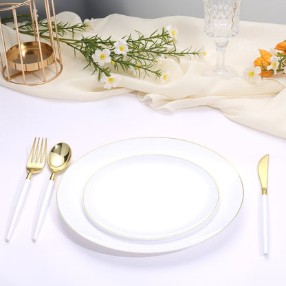 90 Pcs Heavy Duty Disposable Gold Plastic Silverware Set, Perfect for Wedding, Birthday, Party, Graduation