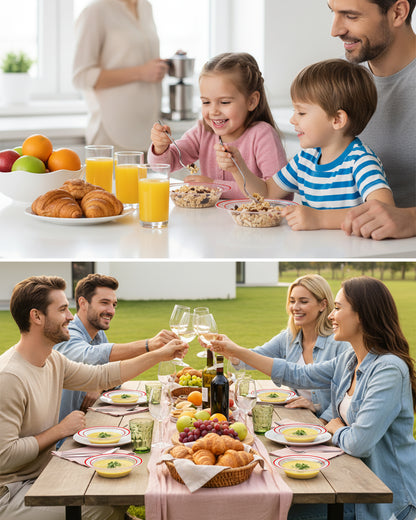 Goodluck 100 Pack 12oz Disposable Clear with Red Rim Plastic Soup Bowls for Christmas, Parties, Dinners, Catering, Thanksgiving and Everyday Use