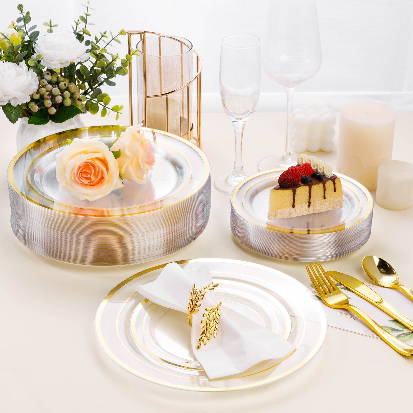 7 Inch Premium Disposable Plates for Wedding, Party, and Daily Use