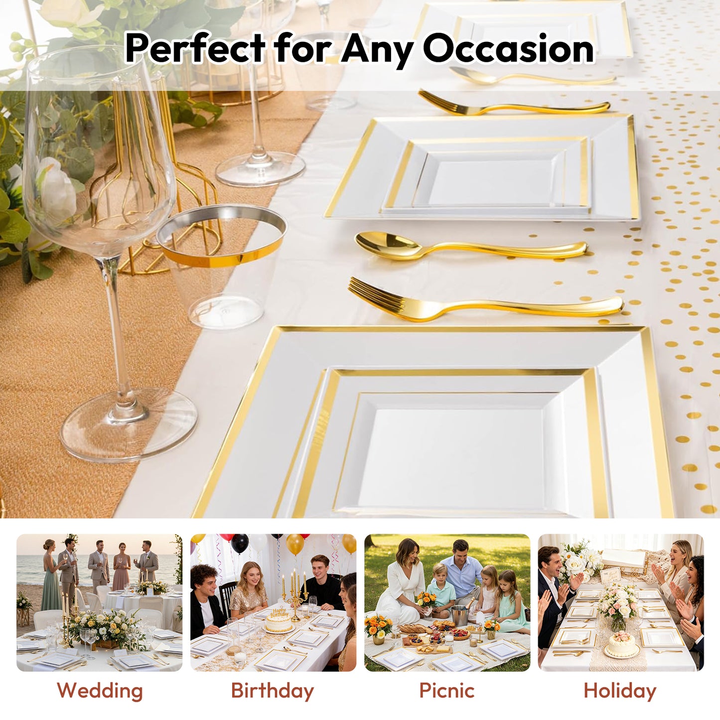 Disposable Plates That Impress Your Guests for Anniversary, Birthday, Party, Wedding