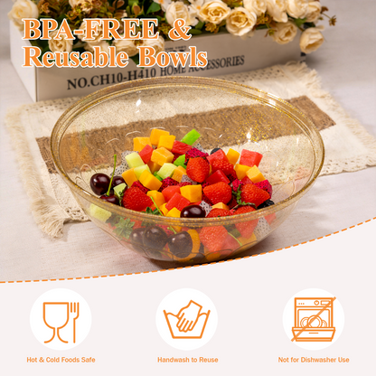4 Pack 150 Ounce Disposable Plastic Serving Bowls for Chips, Salad, Candy, Snacks