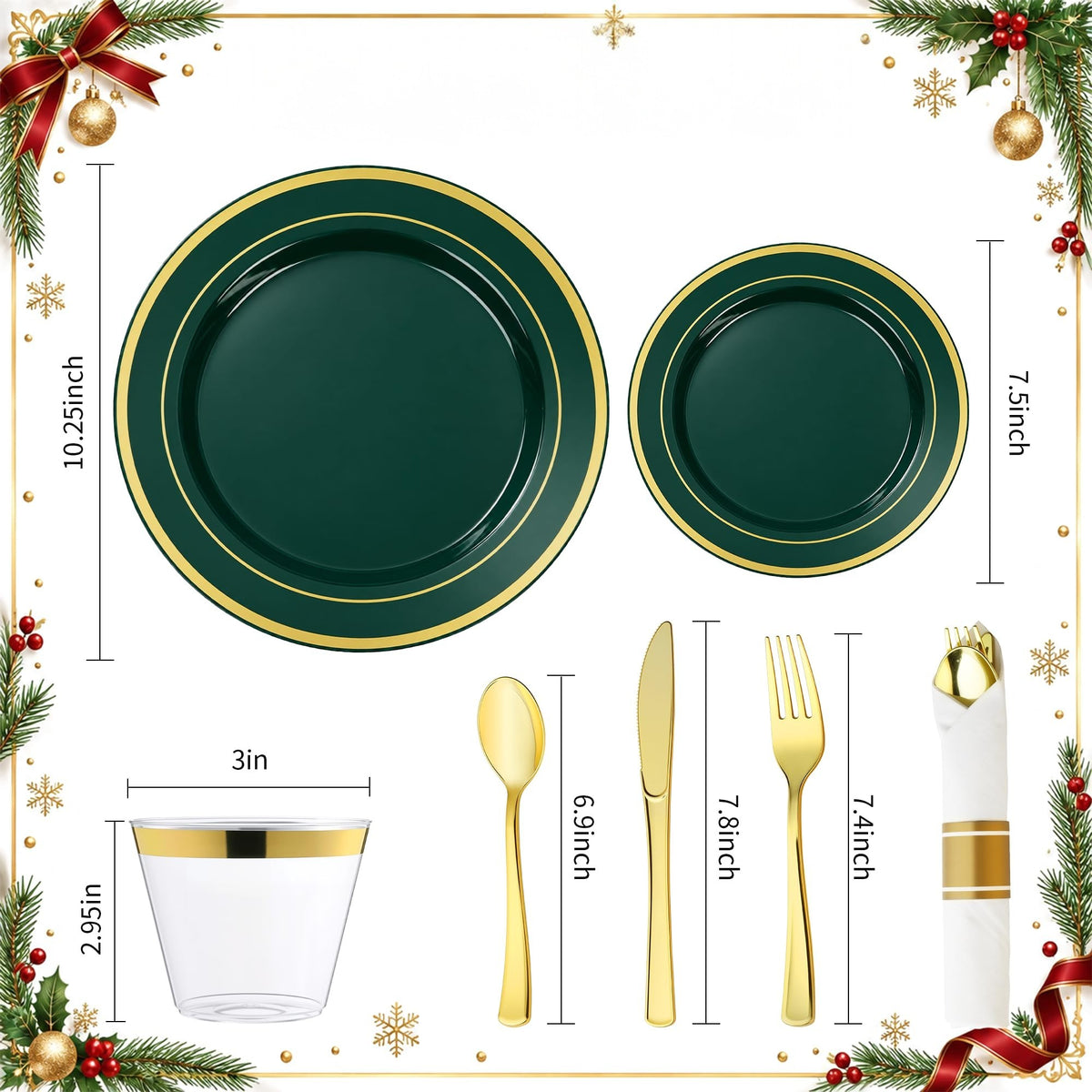 Elegant Dinnerware Set with Pre-Rolled Napkins