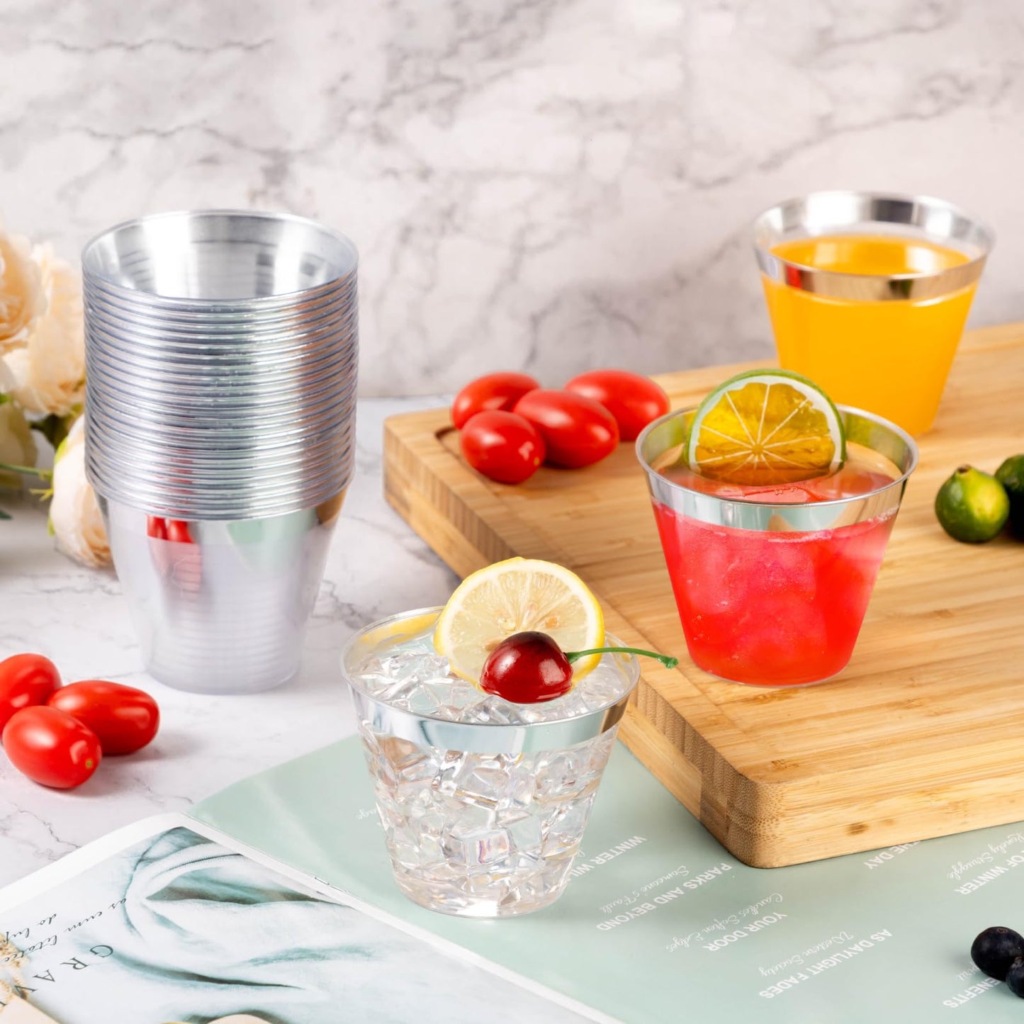 Goodluck Disposable Silver Plastic Cups for Party