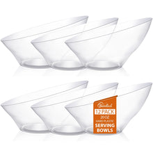 Goodluck Disposable 20 OZ Angled Clear Plastic Serving Bowls for Salad & Fruit
