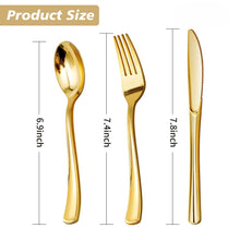 Goodluck Disposable Gold Plastic Cutlery Set  for Wedding, Party, Birthday, Holidays