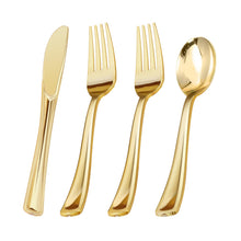 Goodluck Disposable Gold Plastic Utensils Set for Parties, Weddings, Catering and Daily Use
