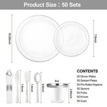 Goodluck 350PCS Disposable Clear Plastic Dinnerware Set for 50 Guests