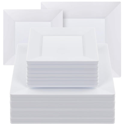 Goodluck 100 Pack Heavy Duty Square Plastic Plates