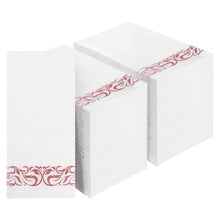 Goodluck 200 Pack 3-Ply Disposable Dinner Napkins with Rose Gold Trim Perfect for Kitchen, Dinner, Party, Wedding, or Event