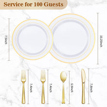 Goodluck 600-Piece Disposable Gold Dinnerware Set for 100 Guests