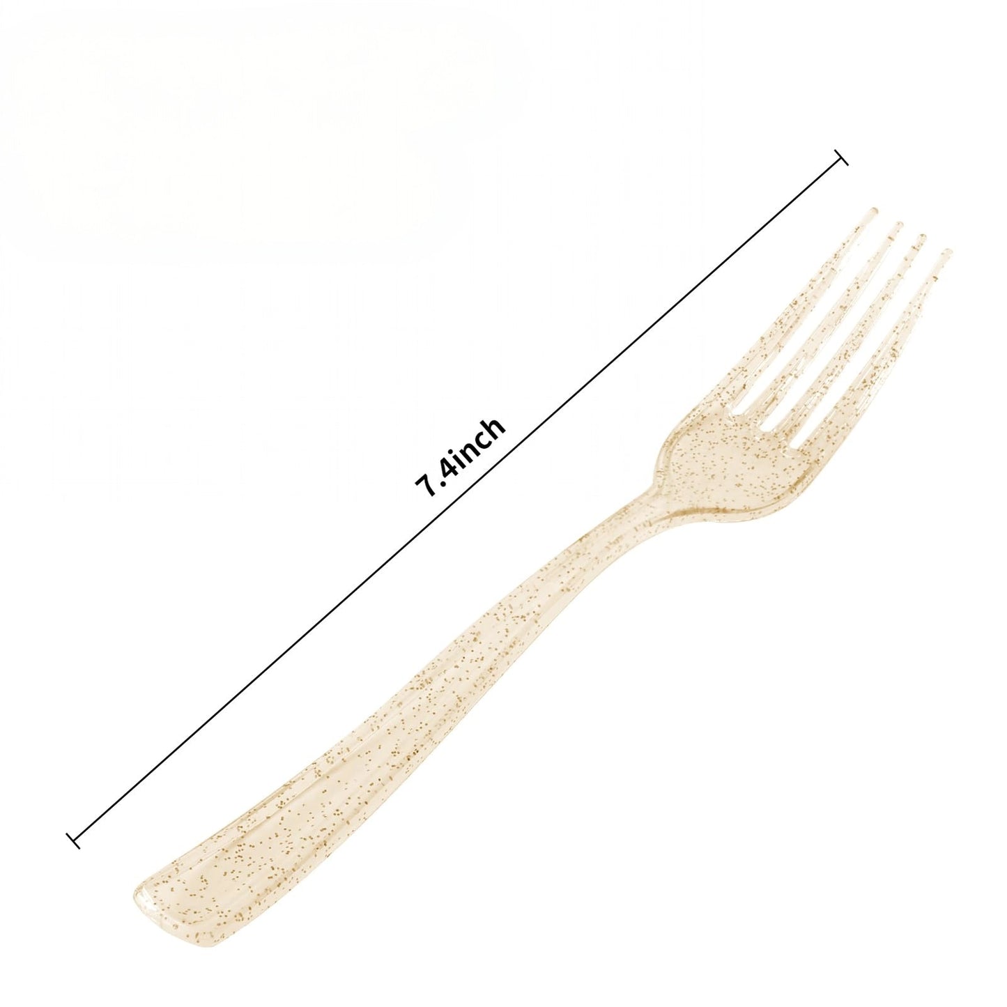 Goodluck Disposable Heavy Duty Gold Glitter Plastic Forks for Weddings, Parties, Dinners, and Thanksgiving