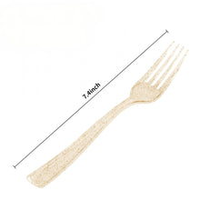 Goodluck Disposable Heavy Duty Gold Glitter Plastic Forks for Weddings, Parties, Dinners, and Thanksgiving