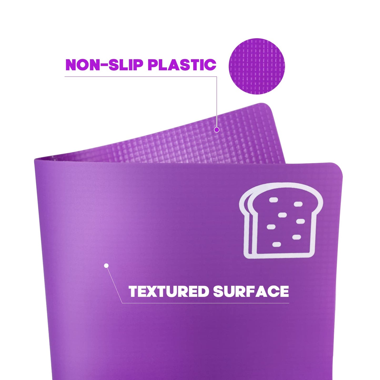 Goodluck 5 Pieces Flexible BPA Free Non-Slip Cutting Boards for Kitchen