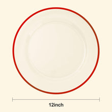 Goodluck 12 Inch Disposable Clear Plates with Gold Rim Decorated Charger Plates for Party, Wedding, Dinner