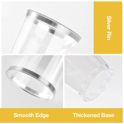 Goodluck Disposable 14oz Silver Plastic Cups for Party
