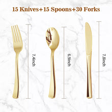 Goodluck Disposable Gold Plastic Utensils Set for Parties, Weddings, Catering and Daily Use