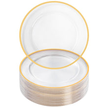 Goodluck 12 Inch 50 Pack Clear Charger Plates with Gold Trim