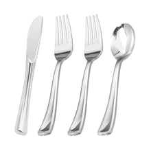 Goodluck 400PCS  Disposable Heavy Duty Silver Utensils for Party, Christmas, Birthday, Catering, and Daily Use