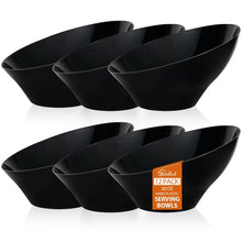 Goodluck 12 Pack Disposable 20 OZ Angled Black Plastic Serving Bowls for Salad & Fruit