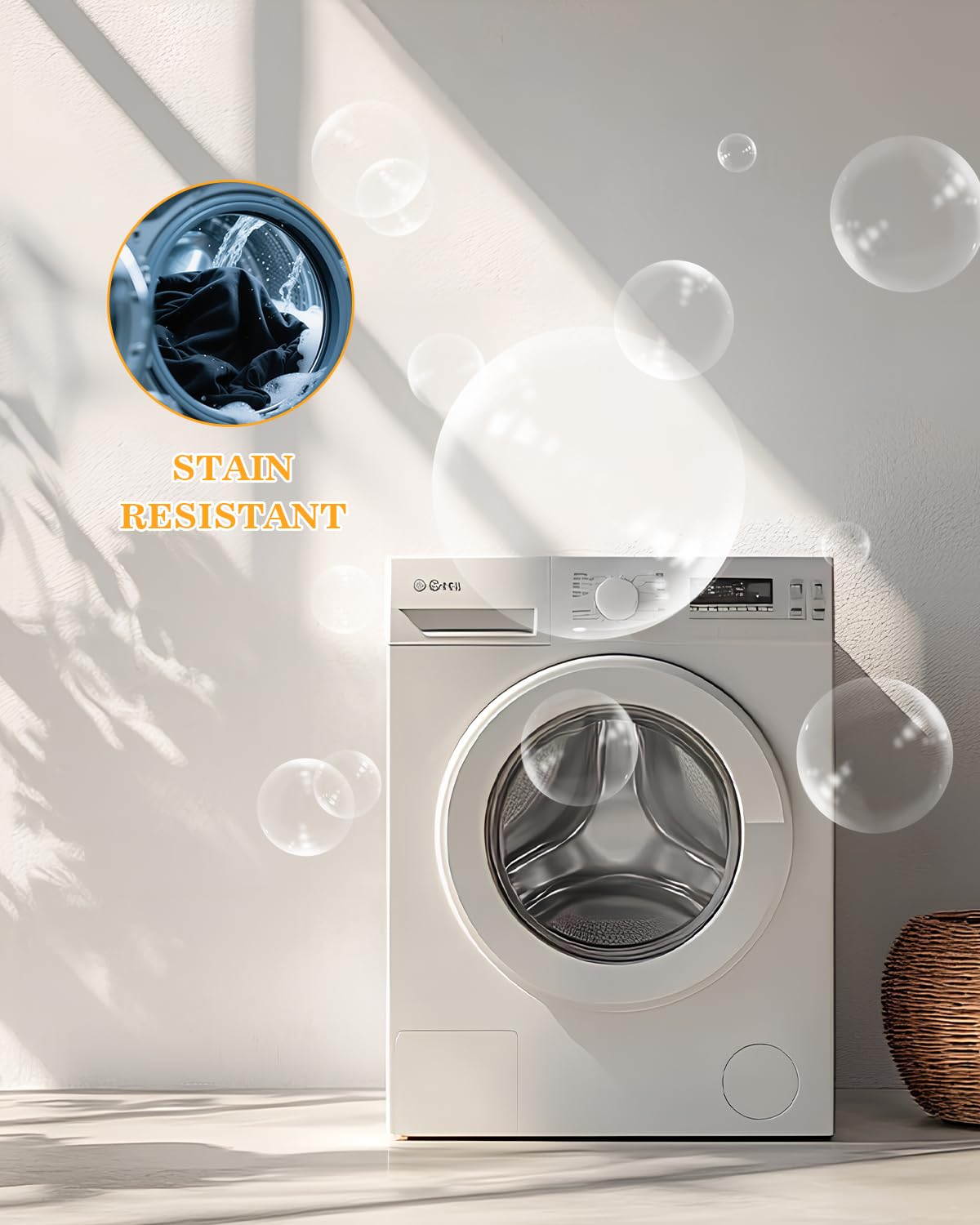 Goodluck 6 Pack Fabric Washable Decorative Black Round Polyester Table Cloths for Halloween, Parties, Weddings, Holiday, Events