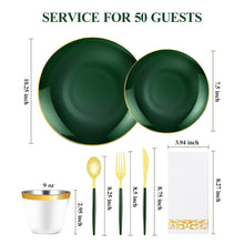 Goodluck Disposable Green and Gold Plastic Dinnerware Set