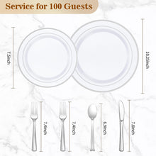 Goodluck 600-Piece Disposable Silver Plastic Dinnerware Set for 100 Guests