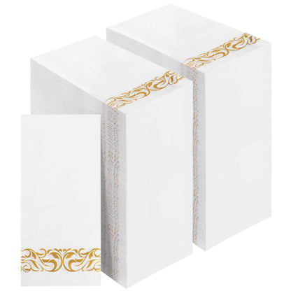 Goodluck Disposable 3-Ply with Gold Trim Dinner Paper Napkins