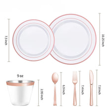 Goodluck Disposable Rose Gold Plastic Dinnerware Set