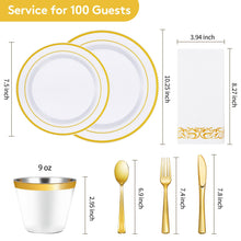 Goodluck 700 Piece Disposable Gold Dinnerware Set for 100 Guests