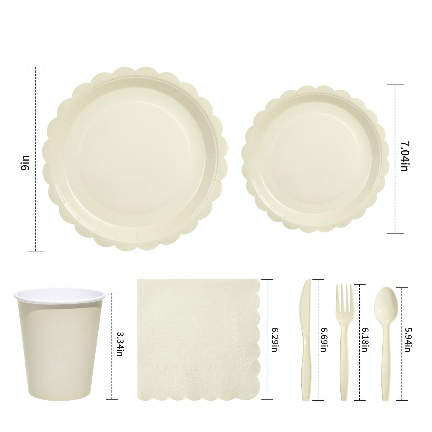 Fancy Disposable Paper Dinnerware Set for Birthday, Wedding, Bridal, and Baby Shower