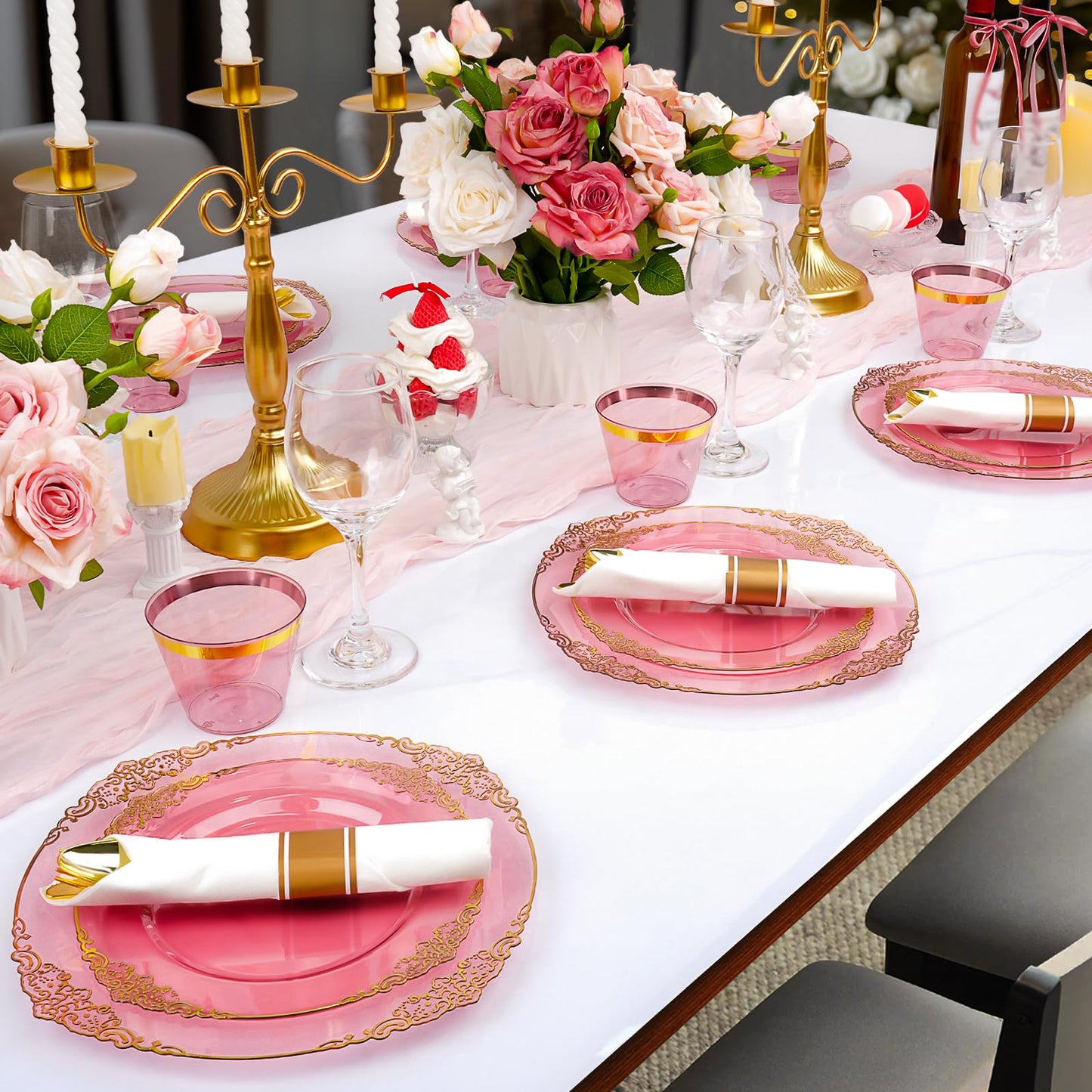 Luxury Disposable Dinnerware for Weddings & Parties,Stress-Free Celebration Party-Ready in Minutes