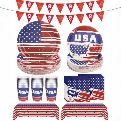 Paper Plates and Napkins Set for Specific holidays like Independence Day, Soccer Theme Party