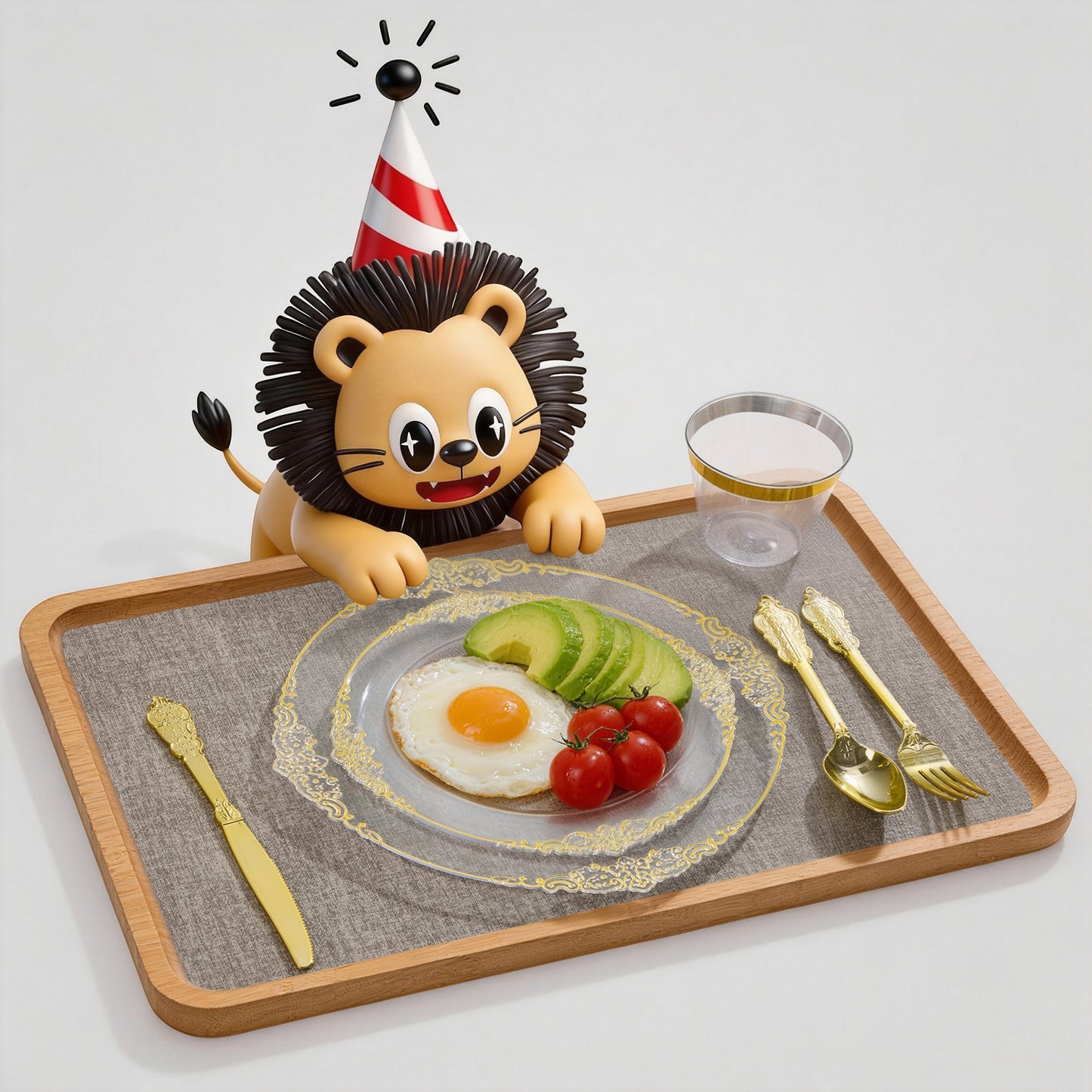 Goodluck Disposable Retro Clear with Gold Rim Dinnerware Set