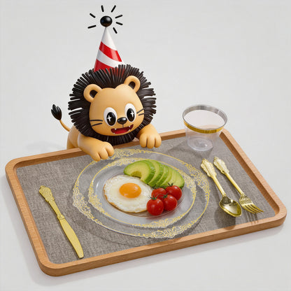 Goodluck Disposable Retro Clear with Gold Rim Dinnerware Set