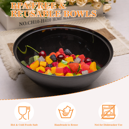 4 Pack 150 Ounce Disposable Plastic Serving Bowls for Chips, Salad, Candy, Snacks