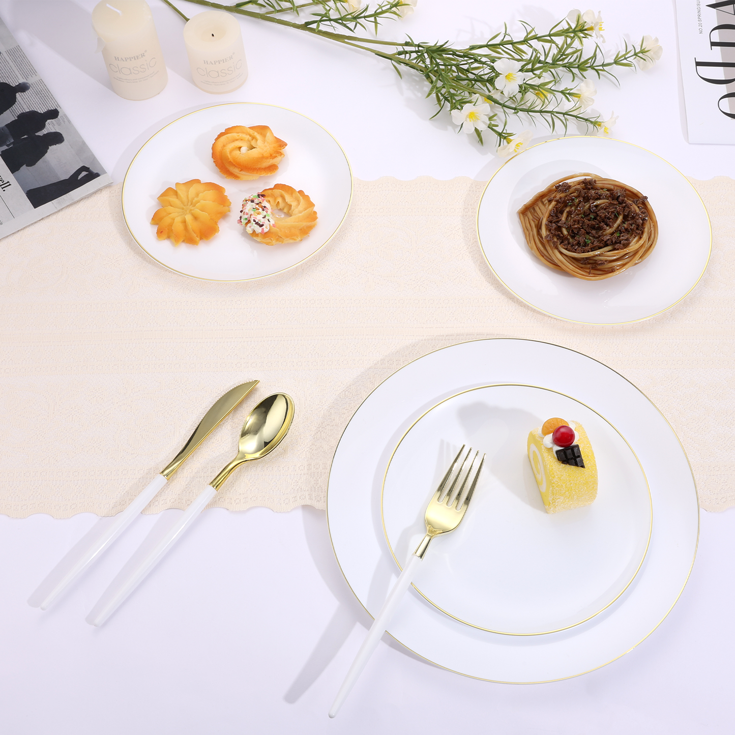 90 Pcs Heavy Duty Disposable Gold Plastic Silverware Set, Perfect for Wedding, Birthday, Party, Graduation