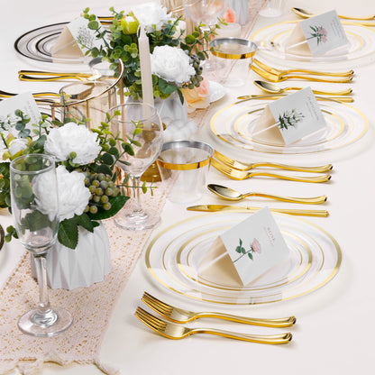 7 Inch Premium Disposable Plates for Wedding, Party, and Daily Use