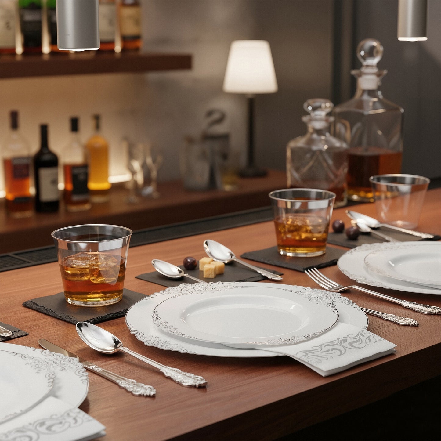 Disposable Retro Dinnerware Set for Party, Wedding