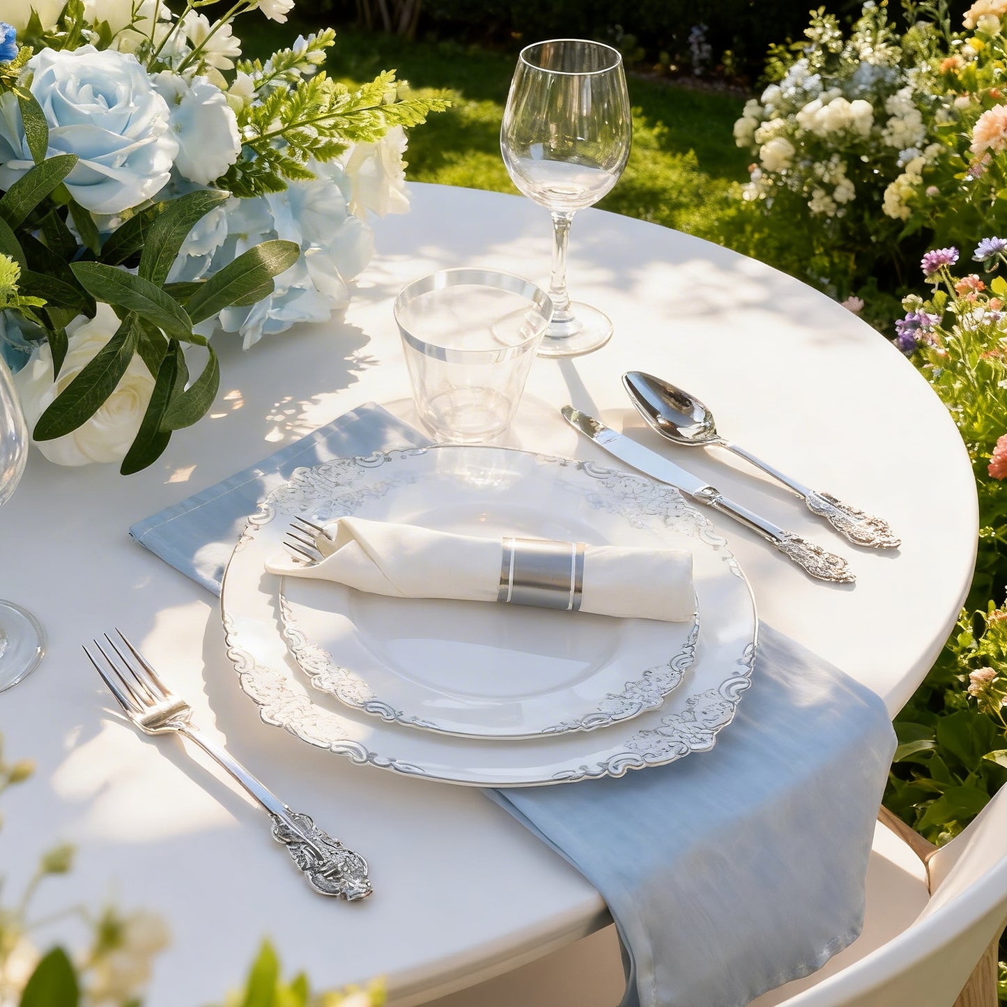 Make Parties Look Better with Disposable Retro Silver Plastic Dinnerware Sets