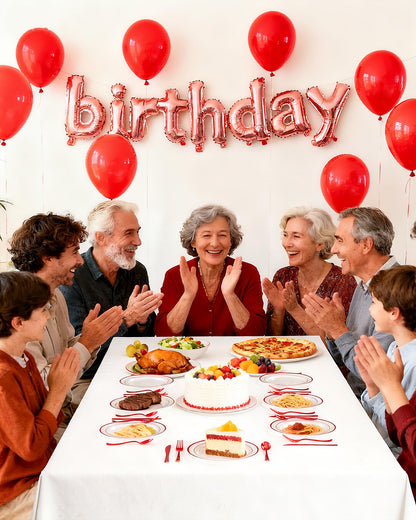 Goodluck 350 Piece Disposable Clear with Double Red Rim Plastic Dinnerware Set for Party, Christmas, Graduation, Wedding