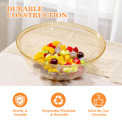 4 Pack 150 Ounce Disposable Plastic Serving Bowls for Chips, Salad, Candy, Snacks