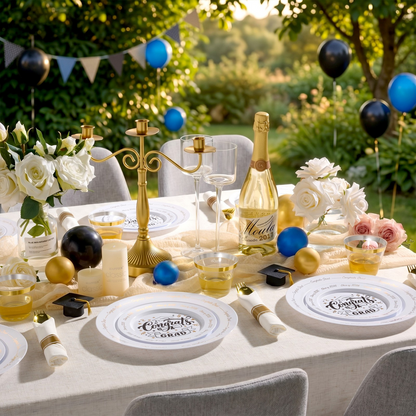 Elegant Parties Dinnerware Set with Pre-Rolled Napkins,Impress Your Guests