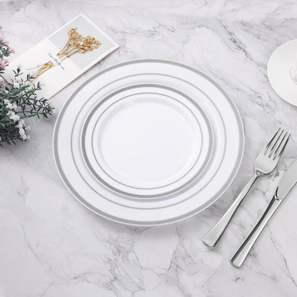 Goodluck 100PCS 10.25 Inch Disposable Silver Dinner Plate