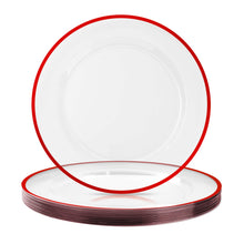 Goodluck 12 Inch Disposable Clear Plates with Gold Rim Decorated Charger Plates for Party, Wedding, Dinner