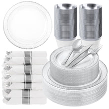 Goodluck 350PCS Disposable Clear Plastic Dinnerware Set for 50 Guests