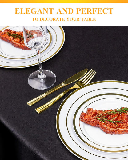 Goodluck 6 Pack Fabric Washable Decorative Black Round Polyester Table Cloths for Halloween, Parties, Weddings, Holiday, Events