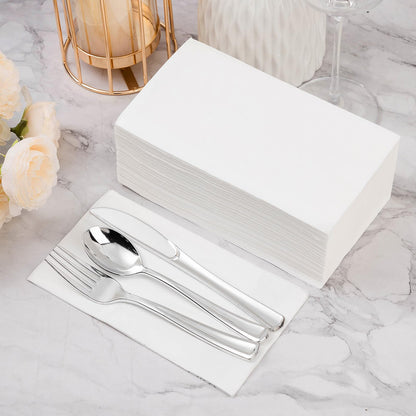 Goodluck 3-Ply White Disposable Hand Towels Soft Dinner Napkins Perfect for Kitchen, Dinner, Party, Wedding, or Event