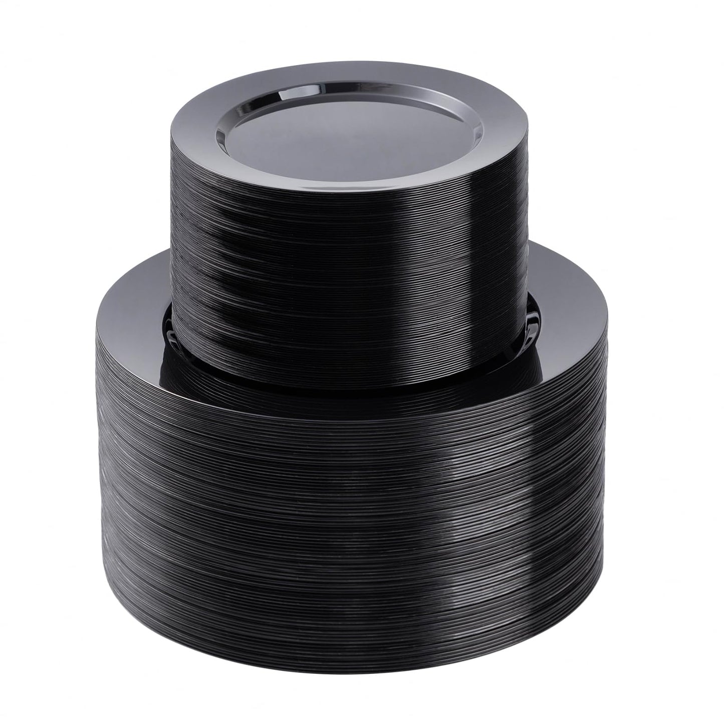 Goodluck Disposable Black Plastic Plates Set