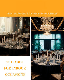 Goodluck 6 Pack Fabric Washable Decorative Black Round Polyester Table Cloths for Halloween, Parties, Weddings, Holiday, Events