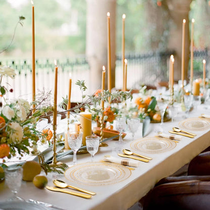 Goodluck 350PCS Disposable Clear Plastic Plates with Gold Trim Dinnerware Set for 50 Guests
